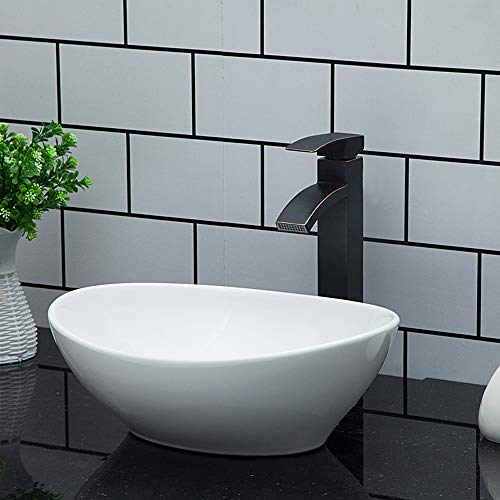 Oval Vessel Sink - Kichae 16"x13" Modern Bathroom Sink Egg Oval Shape Countertop White Porcelain Ceramic Vessel Vanity Sink Art Basin Oval Vessel Sink - Kichae 16"x13" Modern Bathroom Sink Egg Oval Shape Countertop White Porcelain Ceramic Vessel Vanity Sink Art Basin