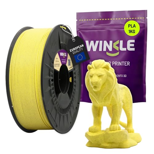 Winkle PLA HD Texture (Textured) Filament Yellow Marble 1.75 mm 1 kg, 3D Printer Filament, PLA Yellow, Compatible with M
