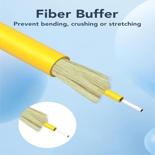 Image of Madhabi 5M Duplex LC /UPC to LC /UPC Single Mode Fiber Optic Patch Cable - 9 /125m Jumper with Yellow Jacket - High-Speed Data Transmission for Networking, Telecom, and Internet Connectivity