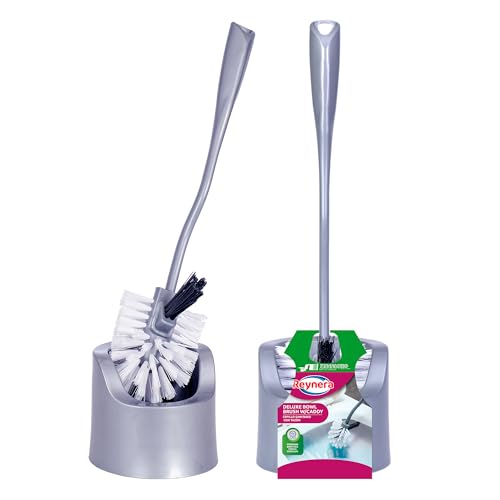 La Mejor Lista de Inodoros de dos piezas los más solicitados. 50 Reynera – Kit 2 Cepillos Sanitarios con Tazón para Inodoro: Set de 2 Piezas Prácticos y Funcional para Mantener tu Baño Impecable con Limpieza Eficiente y Sin Esfuerzo