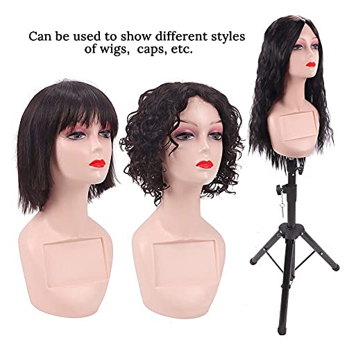 Ecojunmi Wig Display Mannequin Head With Non Slip Cap And Wig Stand Hole 20" Female Life Size Manikin Cosmetology Doll Head For Wigs, Hats, Sunglasses Jewelry Display (Beige)… #TOP4
