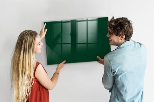 Tablero imantado verde de cristal templado 90x60 para salas de reuniones 3