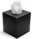 JWT Astyle Funda Cuadrada para Caja de pañuelos faciales Color Negro, Hecha a Mano,de Resina,kleenera Tissue Box Cover...