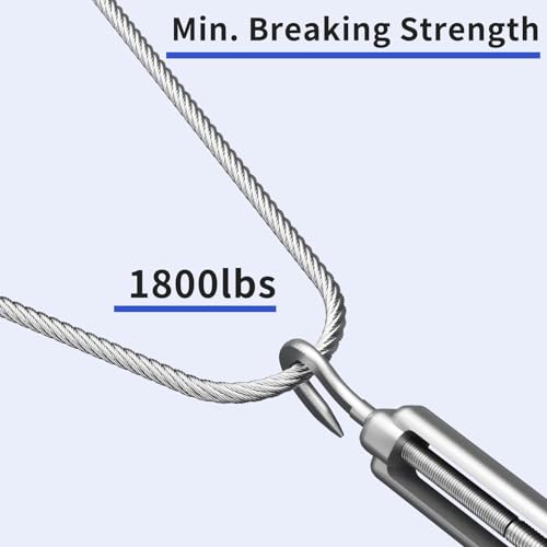 Image of LuckIn 1000FT Premium Deck Railing Cable - 1 /8 inch Diameter T316 Stainless Steel Cable, 7x7 Strands Wire Railing Hardware