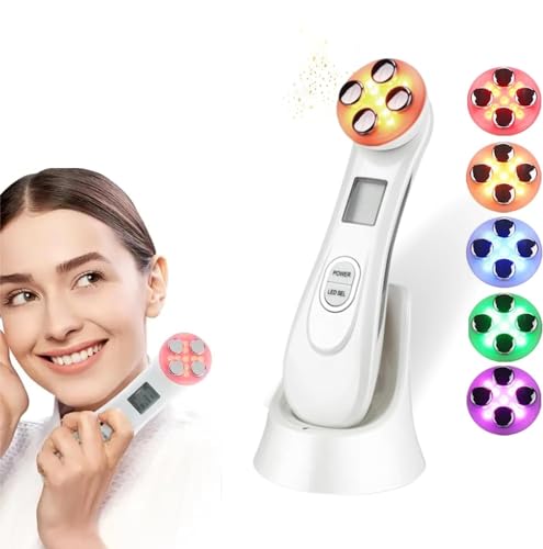 Stock Lider-Masajeador Facial Radiofrecuencia,5 En 1 Rf Led Facial Instrumento,Aparato Facial Ultrasonido,Rejuvenecimiento, Limpieza Profunda, Cuidado Facial, Masaje Para Cara, Cuidado Facial Mujer