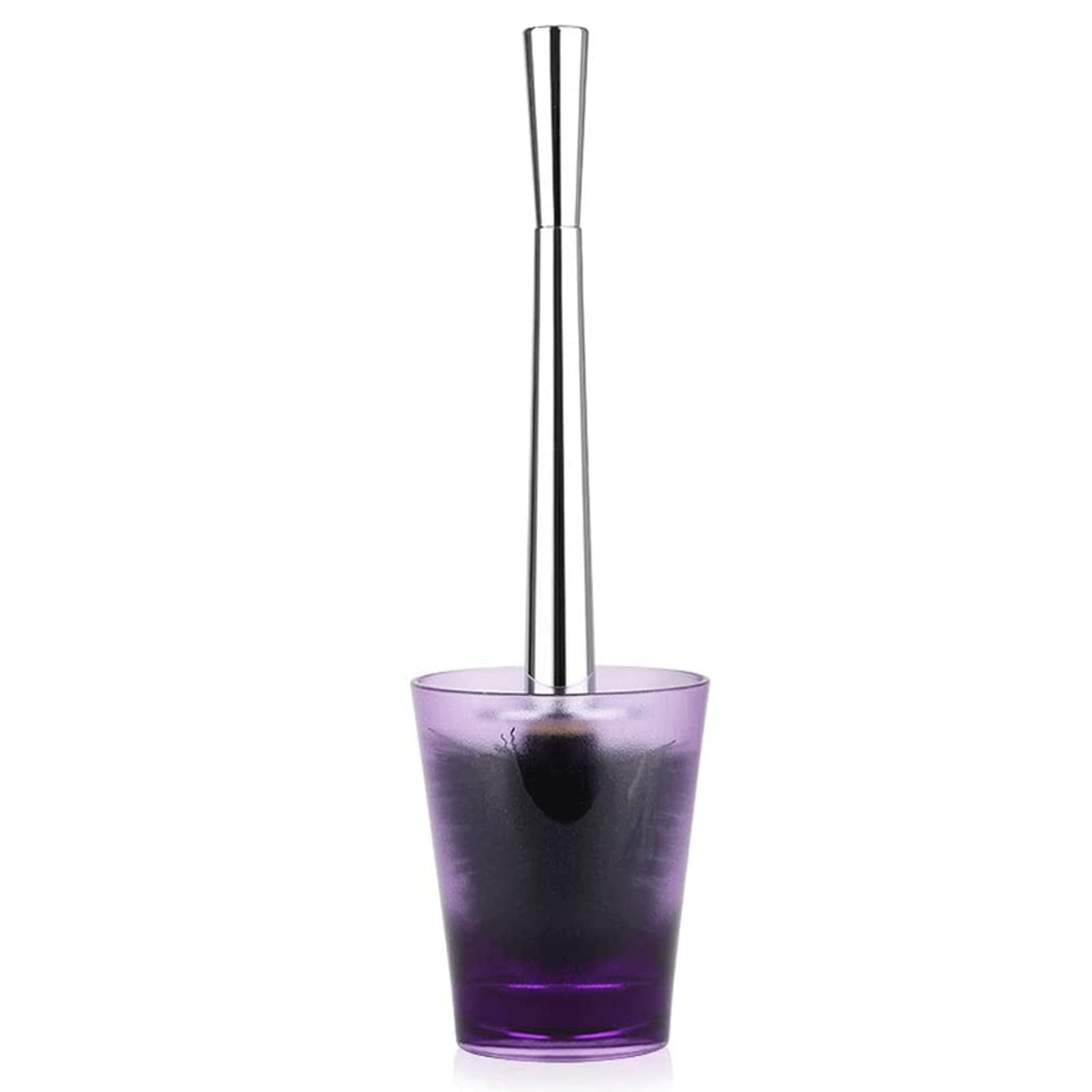 Habiba Escobilla de baño Cepillo de Inodoro acrílico Creativo, Cepillo de Inodoro de Mango Largo Cromado ergonómico, Cepillo de Inodoro Desmontable y reemplazable Soporte antigoteo