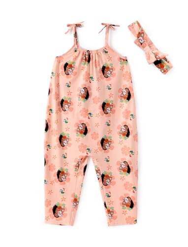 Image of Disney Frozen Elsa Princess Minnie Stitch Marie Girls Romper with Bow Tie Strap and Headband Cute Jumpsuit for Baby & Toddler