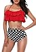WIWIQS Summer Mommy and Me Matching Swimsuits Two Pieces Beachwear Fashion Summer Bikini Set RED 104