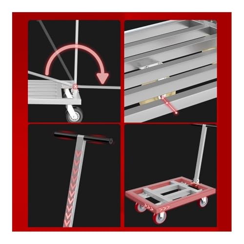 Carrello a mano pieghevole – Carrello a pianale portatile resistente per la casa e l'edilizia – Carrello versatile, salvaspazio, compatto per traslochi e sollevamento pesante