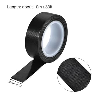 2Pcs Black 13mmx10m PTFE Teflon Tape Nonstick Tape 500F High-Temp Fiberglass Adhesive Tape High Temperature Tape