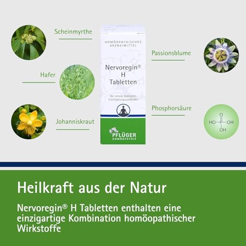 Nervoregin® H Tabletten - Natürliche Hilfe bei innerer Unruhe und Erschöpfung - für Erwachsene & Kinder - ohne Nebenwirkungen - 200 Tabletten