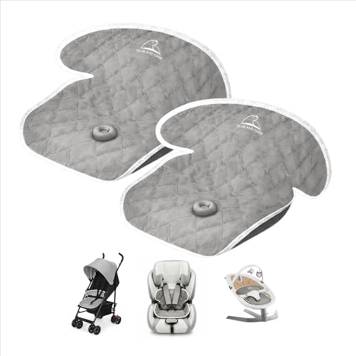Image of Bear and Care - Potty Training Car Seat Protector - Waterproof Car Seat Liner - Piddle Pads for Stroller, Toddlers & Baby Carseat - Travel-Friendly Washable Liner Mat for Spills Leak (Gray, Pack of 2)