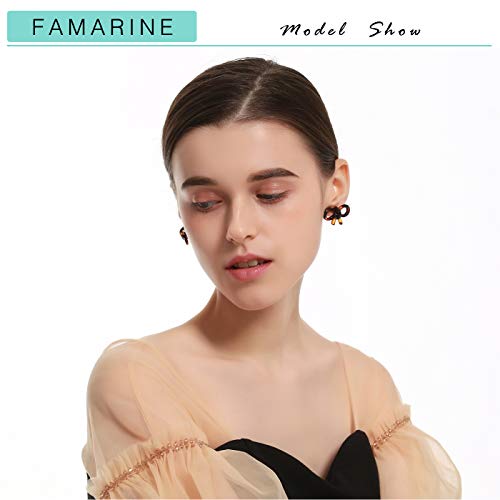 Tortoise Shell Ribbon Bow Tie Stud Earrings Acrylic Resin Lucite for Women Fashion Jewelry3