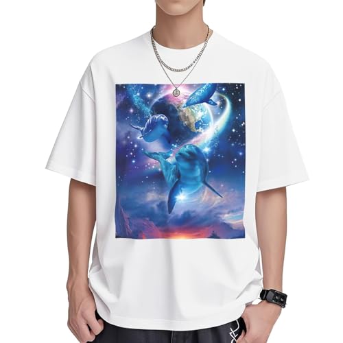 T-shirt EdWal Olphins in Space mode femme coton col rond manches courtes