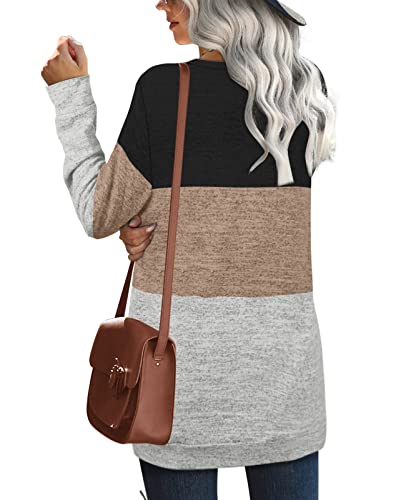 Ofeefan Oversized Sweatshirt For Women Crewneck Loose Fit Womens Blouses Color Block S #TOP3