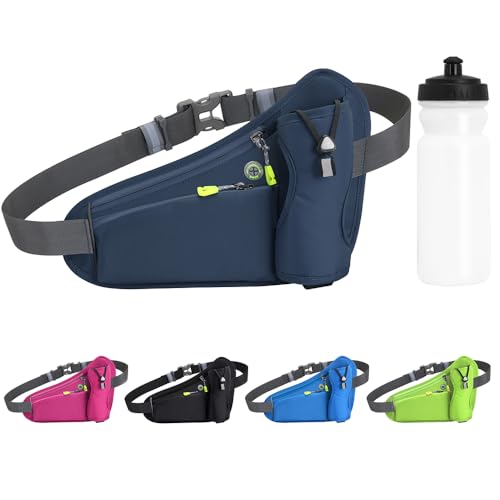 Tyuodna Laufgürtel Handy,Gürteltasche mit Flaschenhalter,Running Belt,Bauchtasche für Trinkflasche,Verstellbar Hüfttasche Damen und Herren,Trinkgürtel für Jogging (Grau+600ml Wasserkocher)