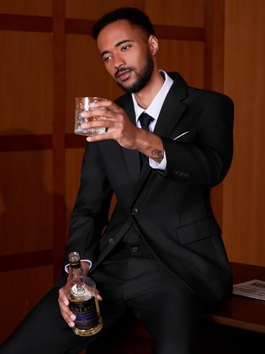 MAGE MALE Mens 3 Piece Slim Fit Suits Tuxedo Suit Set Prom Wedding Suits Two Button Blazer Jacket Vest Pants with Tie3