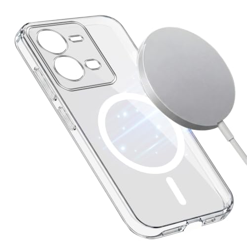 Image of Jkobi Lifetime Anti-Yellow MagSafe Compatible Clear Back Cover Case for Vivo V25 5G (Sleek Hard Crystal | Shockproof and Camera Protection)