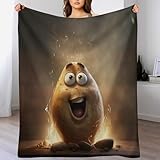 Gemüse Potatoes Decke Flauschig Weich Und Warme Fleecedecke Für Bett Couch, Decke Flannel Decke Als Sofadecke Wohndecke Oder Tagesdecke, （100×130cm）