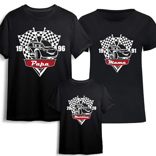 Evyre Regalo día de la Madre Camiseta Personalizada Nombre Primer Conjunto Familia Mama Madre Hijo Pack Original Divertido Bebe Body Infantil Cars