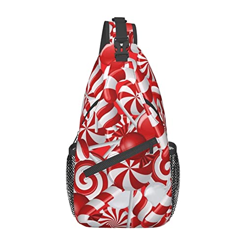 Sac à dos à bandoulière pour arbre de Noël style canne à bonbons original pour cadeau unique