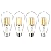 Bonlux No Parpadeo 8W ST64 E27 Regulable Vela Vintage Edison Bombilla LED Decorativa con 800 Lúmenes, 75-80W Equivalente (4-Unidades, Luz Fría 6000K)