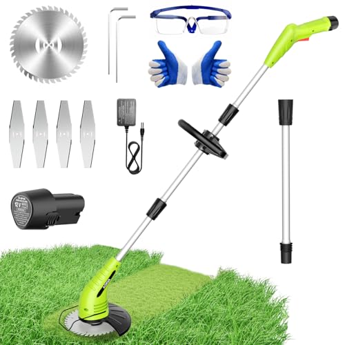 Electric Weed Wacker 12V 2.0Ah Cordless Trimmer with Blades
