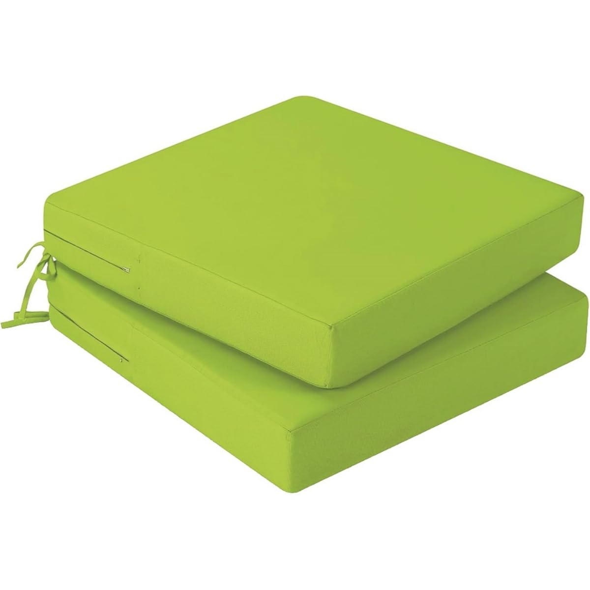 Hiseng Waterproof Outdoor Cushion Covers Set of 2 Solid Color Patio Seat Cushion Covers Replacement with Zipper for Garden Chair Cushion, Washable Rattan Furniture Protector (Light green,45x45x5cm)