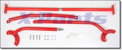 1057002 Stahl-​Domstreben Kit 3-Teilig Rot Pulverbeschichtet eintragungsfrei Vorder- und Hinterachse für A3 8L / 1M 1U 1J SDSKITG4