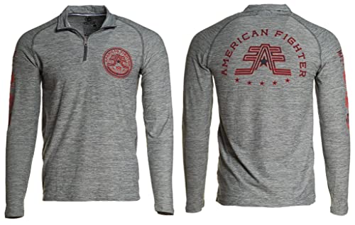 American Fighter Men's Pullover Mock Neck BRISTOL ZIP Gray2