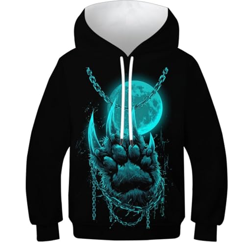 Pulls Capuche Teen Anti-Déchirure Sweat Imprimé 3D Lunelit Scene 10-12 Ans