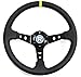 Produktbild Carparts-Online 29558 350mm Sport Lenkrad geschüsselt Echt Leder schwarz Rennsport TYP 1