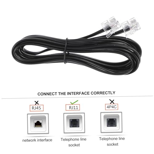 Cable telefónico RJ11 plano de 2 metros para organizar teléfonos de oficina y hogar pack 10 3