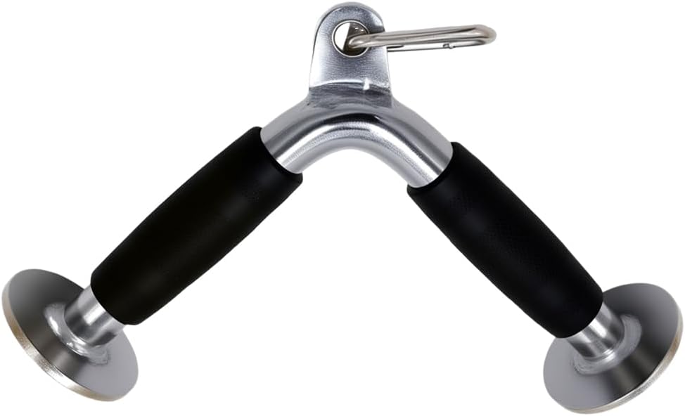 qibylift LAT Pull Down Bar,V-Shaped Rotating Straight Press Down Bar,Tricep Rope,Strength Training Double D Row Handle Cable Attachment for Weight Workout,Cable Machine Accessories
