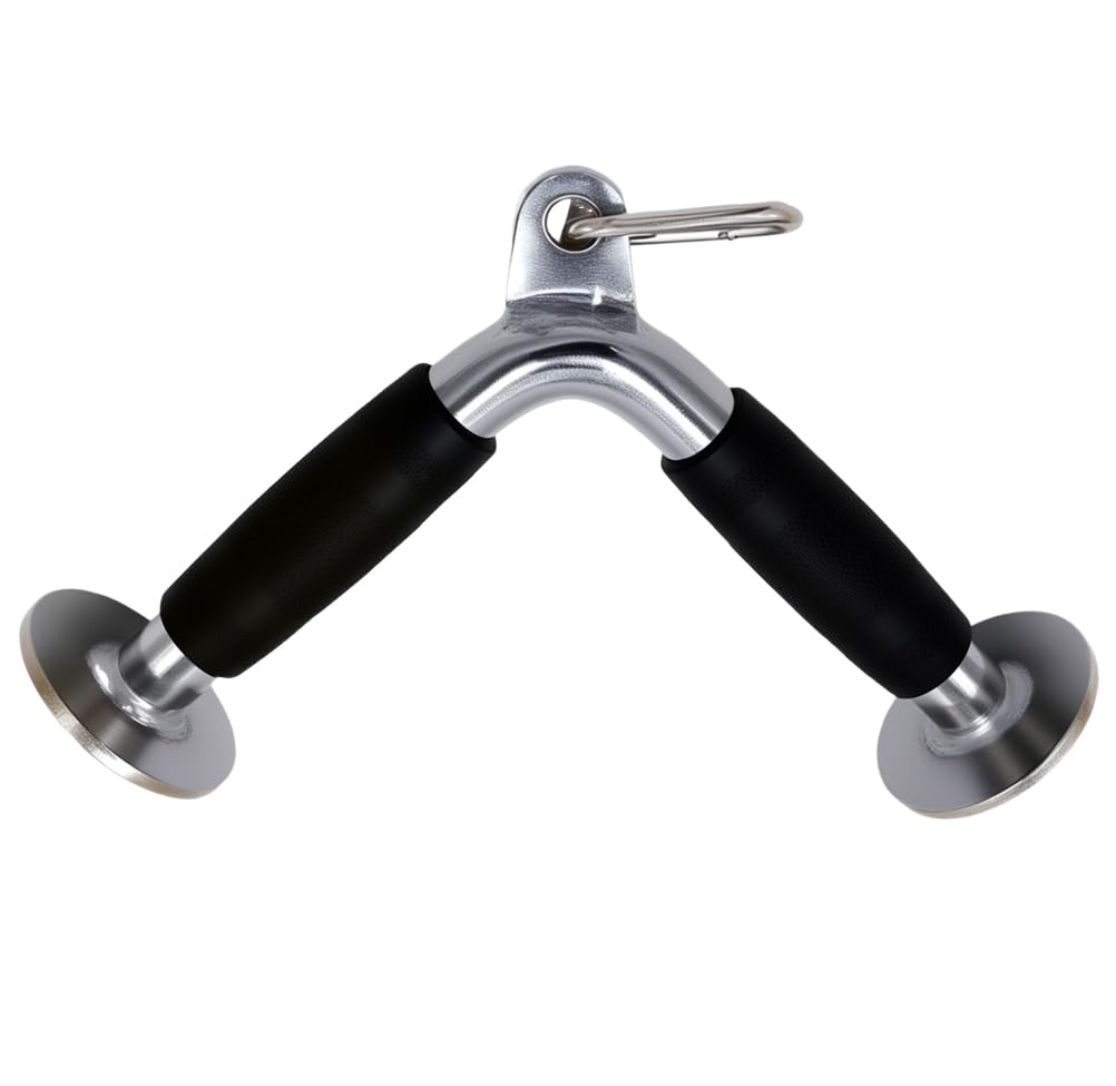 qibylift Barre de traction LAT,corde de triceps à double poignée en D entraînement musculaire,barre de pression droite rotative en forme de V pour entraînement de poids,accessoires de machine à câble