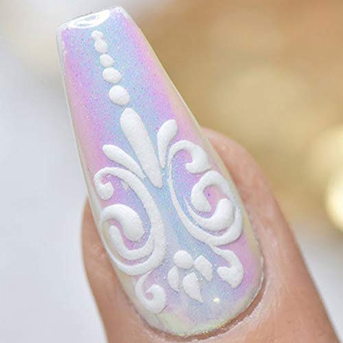 Prettydiva Iridescent Nail Powder - Mermaid Nails Powder Aurora Powder Chameleon Pigment For Nails, White Iridescent Mica Powder Unicorn Chrome Nails Powder For Nail Art #TOP2