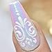 PrettyDiva Iridescent Nail Powder - Mermaid Nails Powder Aurora Powder Chameleon Pigment for Nails, White Iridescent Mica Powder Unicorn Chrome Nails Powder for Nail Art