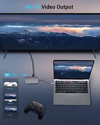 image for TOTU USB C Hub, 9-in-1 Type C Hub with Ethernet Port, 4K USB C to HDMI