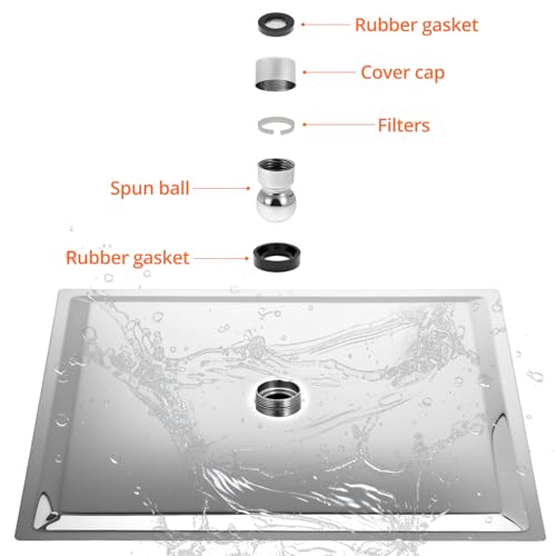 Miniatura 7 de Qwork Rociador Para Ducha Cuadrado De 30 Cm De Acero Inoxidable - Alcachofa Ducha Grande Con Tecnología De Aire Y Resistencia Al Rayado