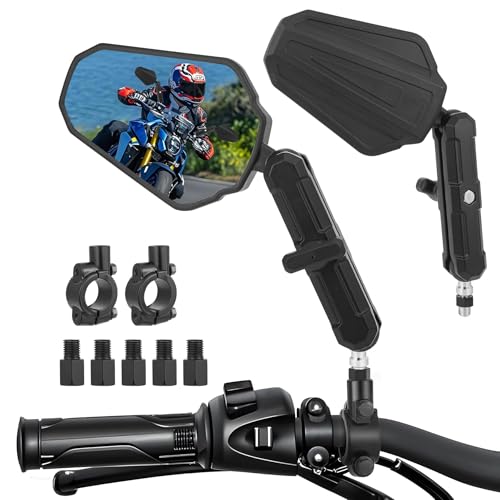 Heart Horse Rétroviseurs Moto, Anti-Glare Retroviseur de Moto Guidon avec E24 Homologué, 7/8
