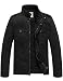 WenVen Men's Fall Casual Cotton Air Force Jacket (Black,US Size M)
