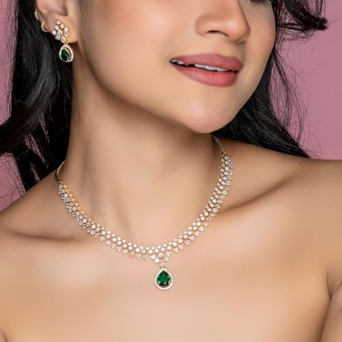 TARINIKA Rosemary CZ Indian Necklace Set - Indian Jewelry Set for Women by TARINIKA - Image 3