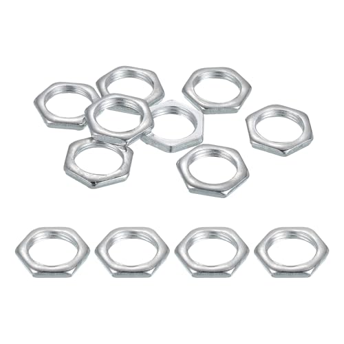 PATIKIL M13x1x3mm Steel Hex Nuts, 12Pcs Metric Fine Thread Carbon Steel Zinc Plated Finished Hardware Screw Nuts Fasteners for Machinery Manufacturing, Industrial Use, 17mm Width