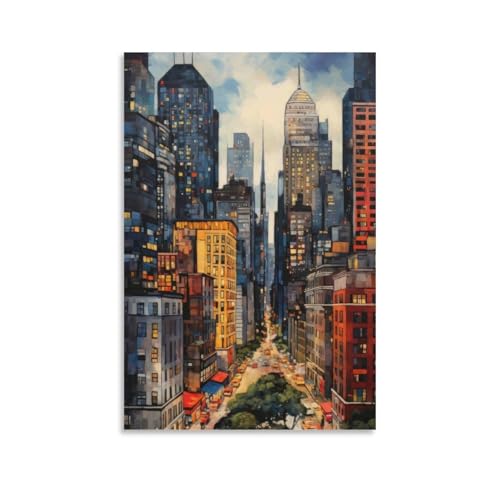 Diamond Painting 5D paysage urbain et animaux | Kit complet point de croix 50x60cm