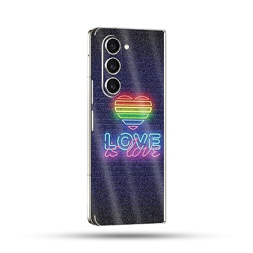 Image of MightySkins Glossy Glitter Skin Compatible with Samsung Galaxy Z Fold 5 Full Wrap - Love is Love | Protective, Durable High-Gloss Glitter Finish | Easy to Apply & Change Styles | Made in The USA