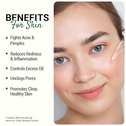 Rey Naturals Tea Tree Essential Oil for Aromatherapy - Tea Tree Essential Oil for Healthy Skin, Face, and Hair - 100% Organic Remedy for Dandruff, Acne, Stress, and More - 15ml