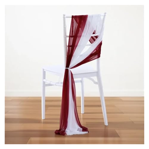 Ruban de chaise en mousseline bordeaux déco mariage fete