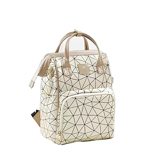 GLXZYX Bolsa De Mamá Multifuncional con Luz De Cable De Carga USB Y Bolsa De Pañales Impermeable Portátil De Gran Capacidad para Madre Y Bebé(Color:champán)