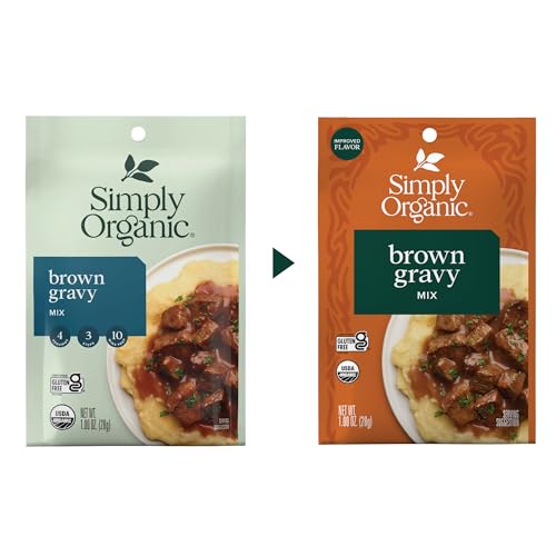 Image of Simply Organic Brown Gravy Mix, Certified Organic, Gluten Free | 1 Ounce (Pack of 12)