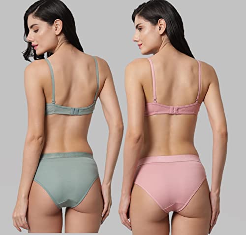 Image of Women Sexy Cotton 2 Piece Bra and Panties Lingerie Set for Honeymoon | Anniversary | Everyday Bra Panty Combo